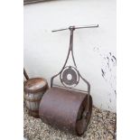 A large early 20th century cast iron garden roller.