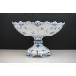 Royal Copenhagen Porcelain Tazza decorated in underglaze blue in the onion pattern, marked 1/1022,