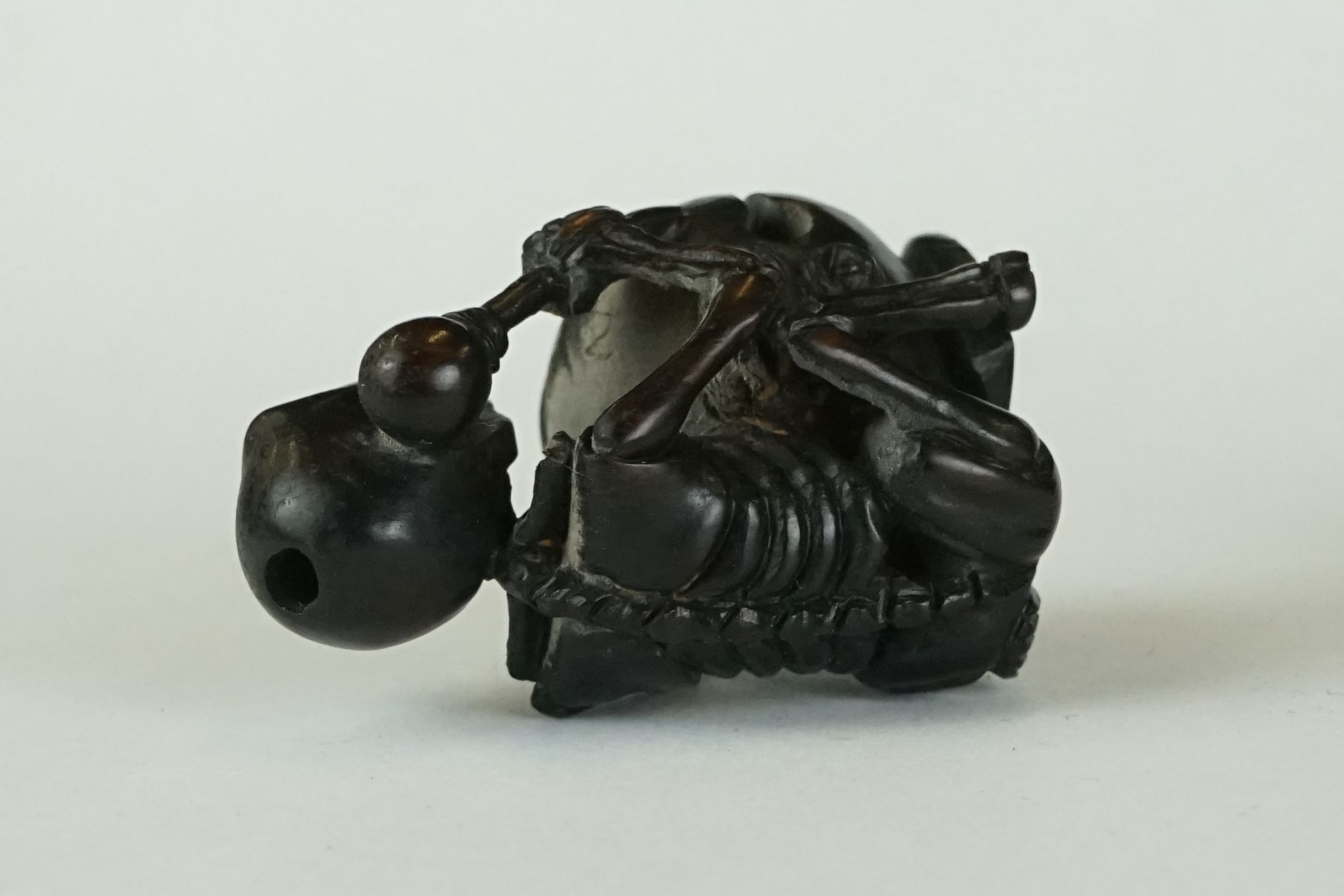 A collection of four Chinese carved wooden netsuke of figural form to include a Mermaid and a - Image 15 of 17