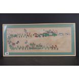 Late 19th century / Early 20th century Chinese Watercolour of a Procession, 63cm x 24cm, framed