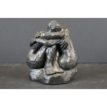 Bronze effect Model of an Embracing Couple, Ginger Gallery Hotwells Bristol label to base and marked