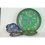 A collection of four Chinese cloisonné enamel pin dishes.