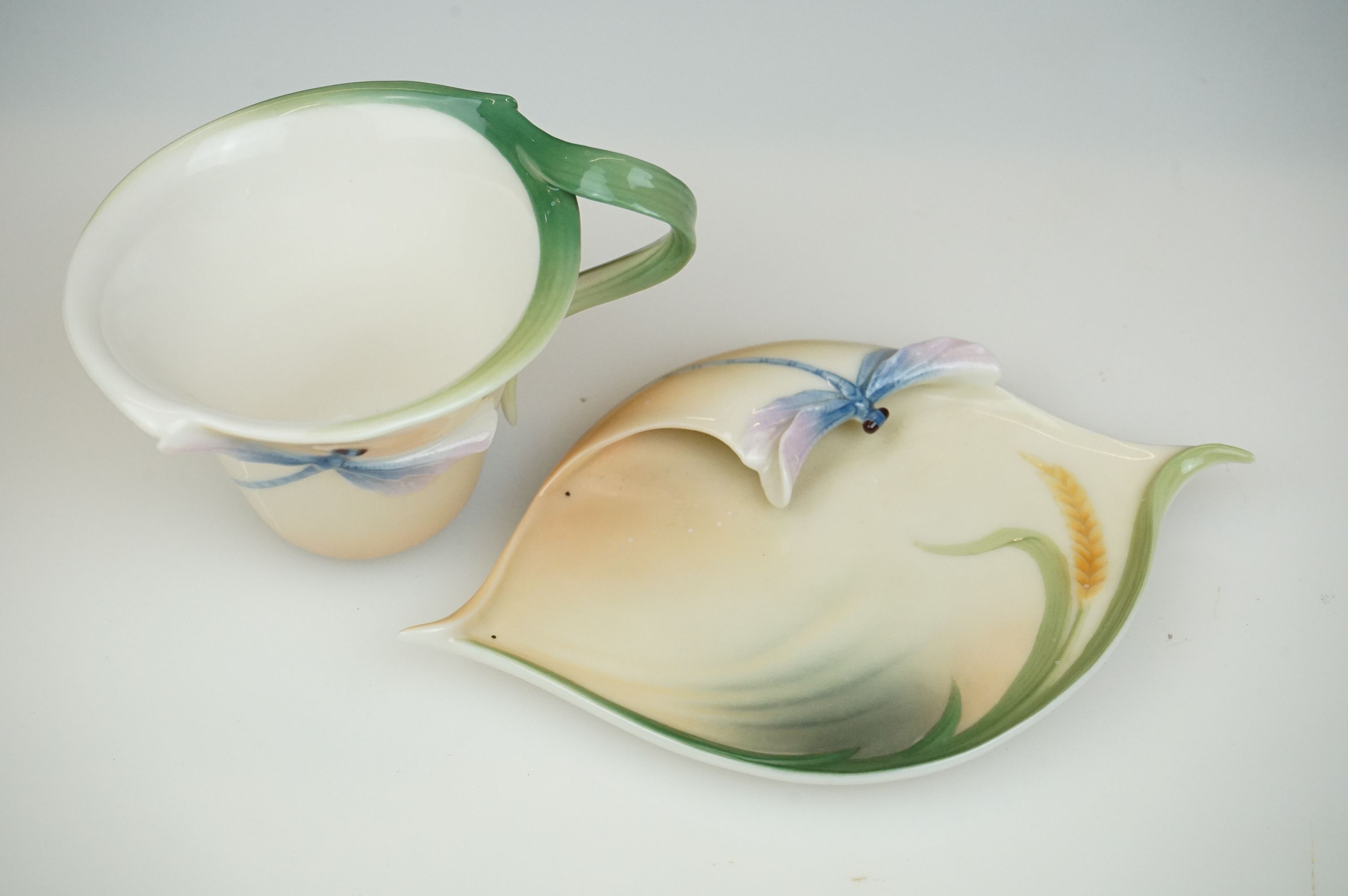 Franz Porcelain ' Dragonfly collection ' Tea ware including Tea Pot and Two Pairs of Cups and - Image 7 of 8