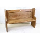 Late 19th / Early 20th century Pine Chapel Pew, 131cm long x 56cm deep x 89cm high