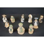 Collection of Ten Welsh Pottery Figures / Candle Snuffers, tallest 10cm