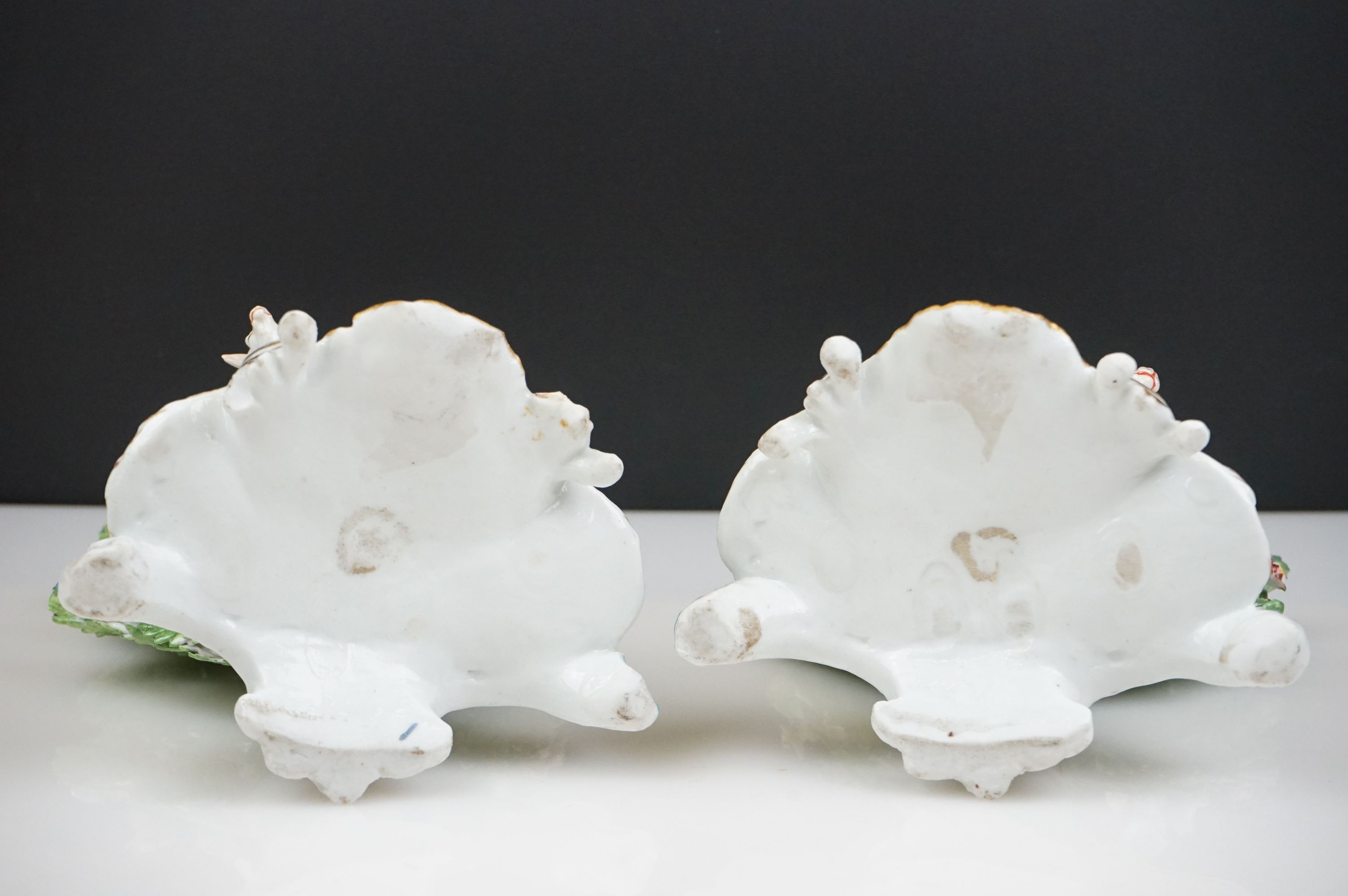 Pair of Chelsea Porcelain Bocage Figures in the form of a Man playing bagpipes with a dog and a - Image 6 of 6