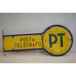 A vintage Posta Telegrafo wall sign.