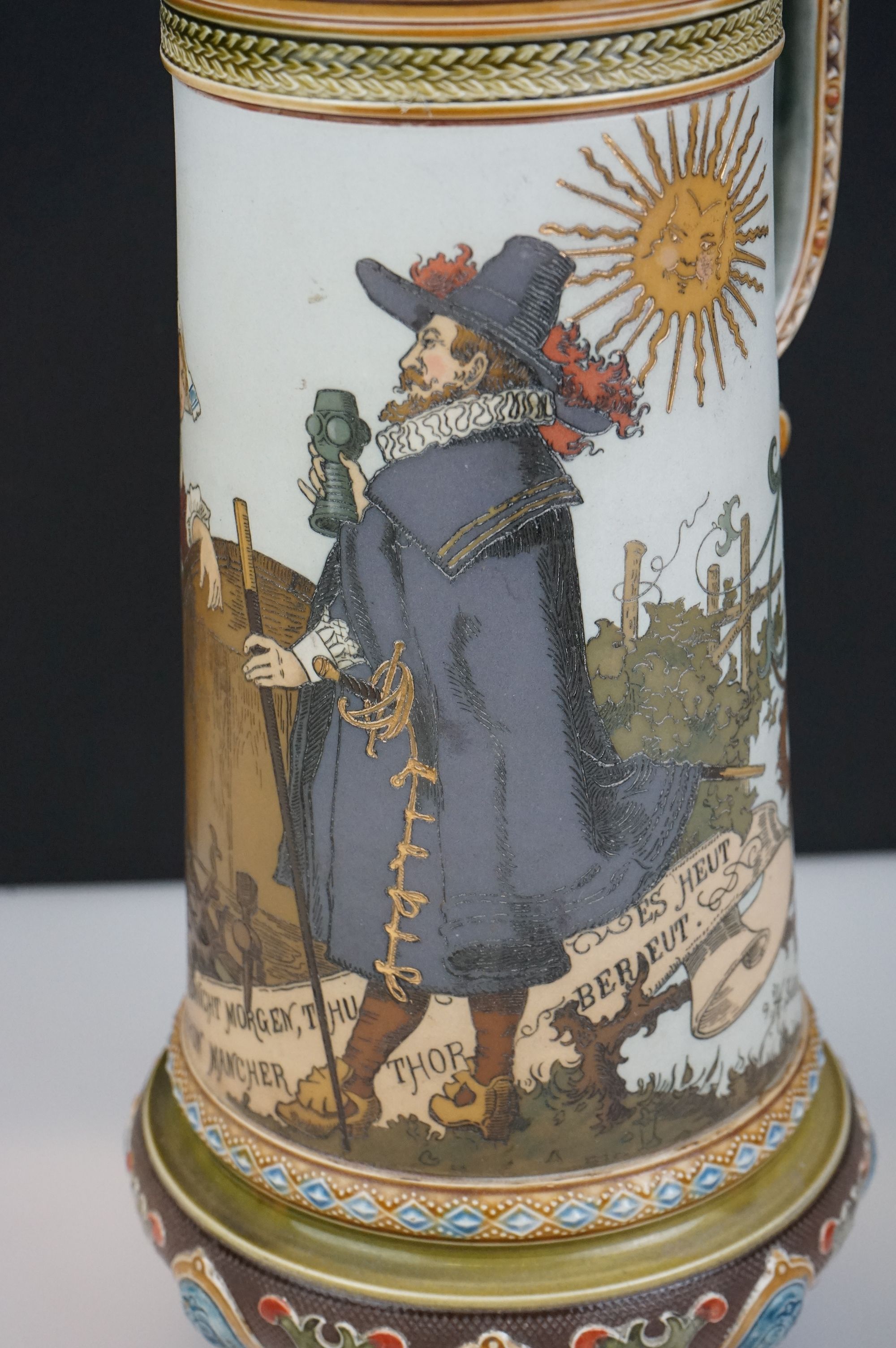 Heinrich Schlitt for Mettlach Villeory & Boch, Stoneware Beer Jug / Stein decorated with a Dutch - Image 2 of 7