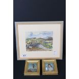 Watercolour of Rural Landscape signed J B Karran and dated 1972, 21cm x 15cm together with a Pair of