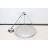 Large Italian ' Flos ' Chrome and Opaque Glass Ceiling Pendant Light, approx. 60cm diameter