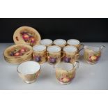 Aynsley Orchard Gold coffee set to include 6 coffee cans & saucers, 2 cream / milk jugs and a
