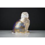 Royal Crown Derby King Charles Spaniel paperweight with gold stopper