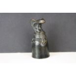 A metal stirrup cup with cobra snake to base, approx 6cm in height.