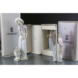 Three Boxed Lladro porcelain figures to include 7622 ' Basket of Love ', 7644' Innocence in