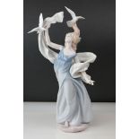 Lladro 1999 Millenium Inspiration figure of a lady and doves model no. 6570, approx 39cm tall
