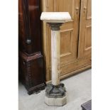 19th century Marble and Gilt Metal Corinthian Column Stand / Pedestal, 111cm high x 28cm wide