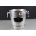 French Metal Champagne Ice Bucket with label ' Champagne Perrot-Boulonnais Vertus ' 20cm high