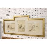 A set of classical ecclesiastical study picture, set in ornate gilt frame.