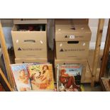 A large collection of adult erotic magazines contained within four boxes to include a large quantity