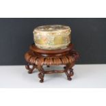 Japanese Meiji period Satsuma Lidded Jar intricately decorated with figures to the interior and