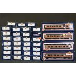 35 Boxed Bachmann OO gauge items of rolling stock to include 343777 63' Thompson 3rd Corridor Post