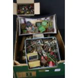 Large collection of mid 20th C metal farming figures, animals and accessories, mainly Britains