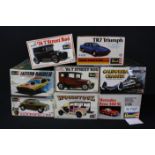 Eight boxed Revell plastic models to include 2 x H-1331 1:25 Lil' John Buttera's '26 T Street Rod,