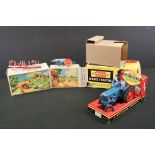 Boxed Britains 172F Fordson Power Major Diesel Tractor in blue, with inner box display stand,