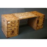 A lacquer ware Japanese scholars desk / stationary box with Parquet decoration.