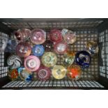 Collection of 19 glass paperweights to include Caithness style examples