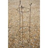 Hand Forged Wrought Iron Circular Garden Plant Support / Frame, 102cm high x 28cm diameter