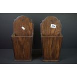 Pair of Welsh oak wall candle boxes