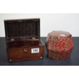 Regency Rosewood Twin Compartment Tea Caddy, 19cm long together with Tortoiseshell effect