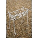 Mid 20th century White Painted Wrought Iron Garden Plant Pot Stand, 61cm long x 62cm high