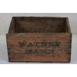 Early to Mid 20th century ' Watney Mann ' Wooden Beer Crate, 23cm high x 43cm long