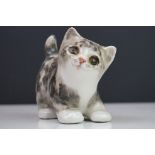 Winstanley Tabby Kitten with glass eyes, 10.5cm high