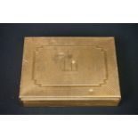 mid century Gilt Metal ' Dunhill ' Cigarette Box, 15.5cm wide