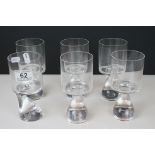 Set of six 1964 Joe Colombo whiskey glasses from the Smoke collection moulded to the foot for Joe