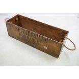 Vintage pine trug with Spitalfields Old Market For Brown & Sons est 1936