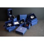 A small collection of boxed Swarovski crystal to include a red heart, Scallop, Starfish...etc..