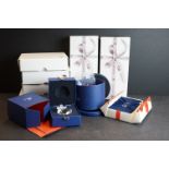 A collection of boxed Swarovski crystal ornaments to include heart trinket box and heart crystals