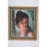J H Lynch (1911-1989) a framed vintage print of a young woman