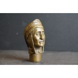 Brass walking stick handle in the form of an ancient man