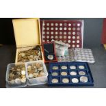 A large collection of British decimal, pre decimal and foreign coins to include some pre 1947