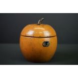 Georgian style Fruitwood apple tea caddy, 13cm tall