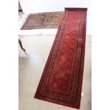 Eastern Red Ground Wool Rug, 93cm x 120cm together with Belgium ' Royal Keshan ' Herati Red Ground