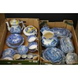 Copeland Spode ' Italian ' ware including a teapot, 4 teacups & saucers, 3 side plates, 4