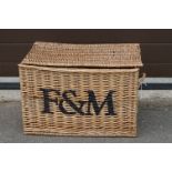 Fortnum & Mason wicker picnic hamper, 56 x 38 x 37 cm