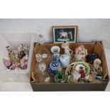 Collection of mixed ceramics and glass to include 4 glass decanters with stoppers (including a