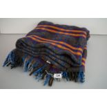 Welsh Woollen Blanket with label ' Made in Wales, a Dyffryn Product, Cymru Am Byth '